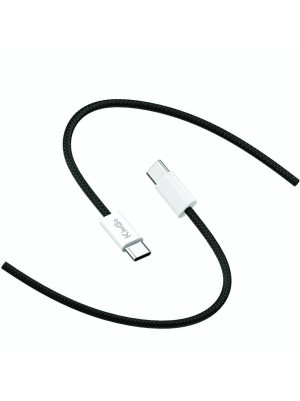 CABO TRANÇADO 60W TYPE C - TYPE C - PRETO