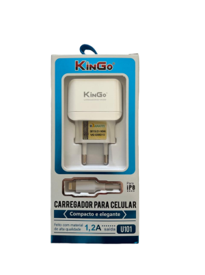 Kit Carregador + Fonte Tomada Para Iphone 1.2A (U101)