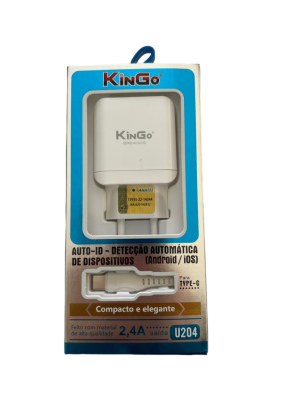 Kit Carregador + Fonte Tomada Para Type C 2.4A (U204)