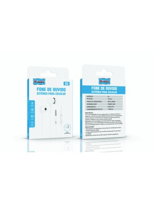 FONE DE OUVIDO COM FIO S3 BRANCO