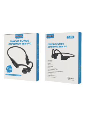 FONE SEM FIO ESPORTE NECKBAND T-302 - PRETO